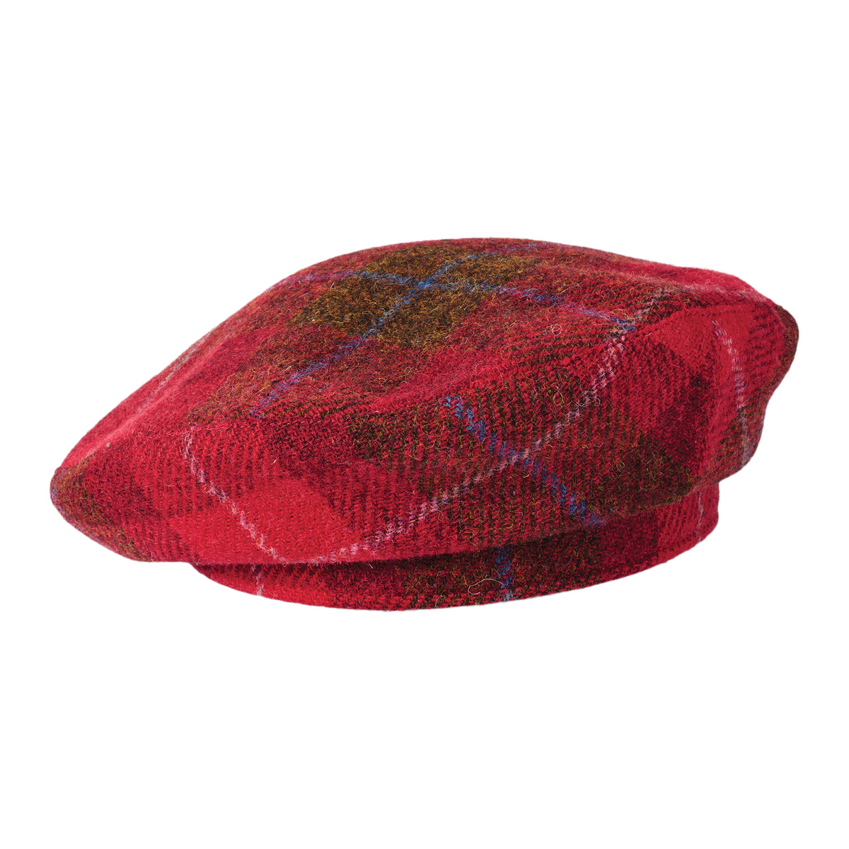 Béret en HARRIS TWEED rouge FAILSWORTH