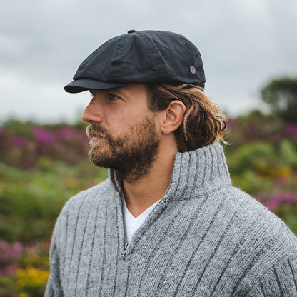 Casquette Gavroche en Toile Cirée Hydrofuge noir JAXON & JAMES