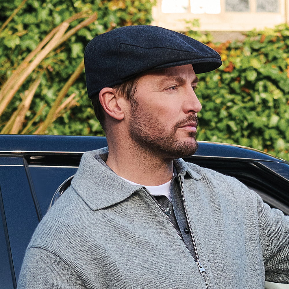 Casquette Plate en Melton gris FAILSWORTH