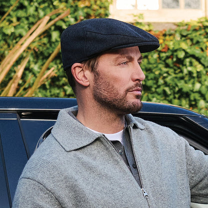 Casquette Plate en Melton gris FAILSWORTH