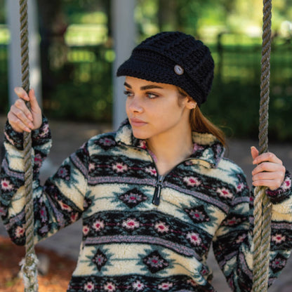 Bonnet à Visière en Crochet Letizia noir SCALA