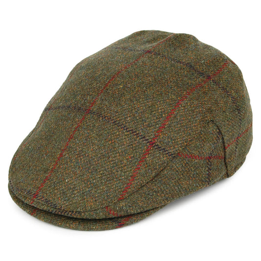Casquette Plate Imperméable à Carreaux olive FAILSWORTH