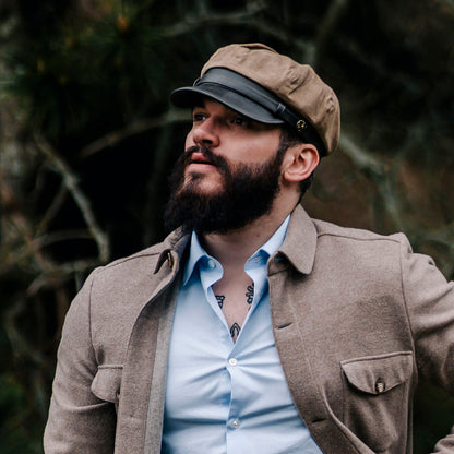 Casquette de Motard Rebelle beige britannique JAXON & JAMES