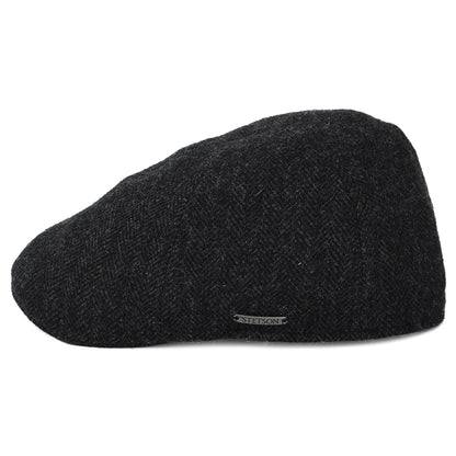 Casquette Plate Bec-de-Canard en Laine à Chevrons gris foncé STETSON