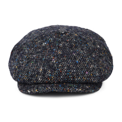 Casquette Gavroche en Tweed du Donegal Chiné Calotte Profonde bleu marine-multi CITY SPORT