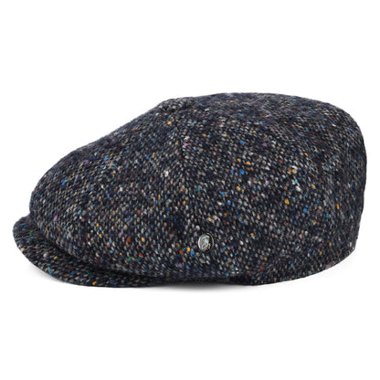 Casquette Gavroche en Tweed du Donegal Chiné Calotte Profonde bleu marine-multi CITY SPORT