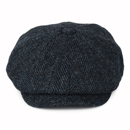 Casquette Gavroche en HARRIS TWEED à Chevrons Carloway bleu-noir FAILSWORTH