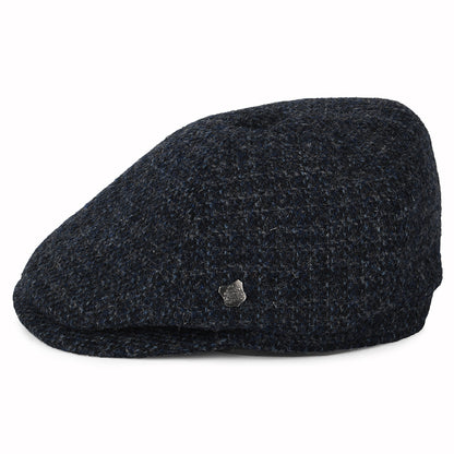 Casquette Gavroche en HARRIS TWEED à Carreaux Hudson bleu marine FAILSWORTH