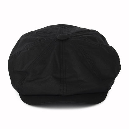 Casquette Gavroche en Coton Ciré Britannique Alfie noir FAILSWORTH