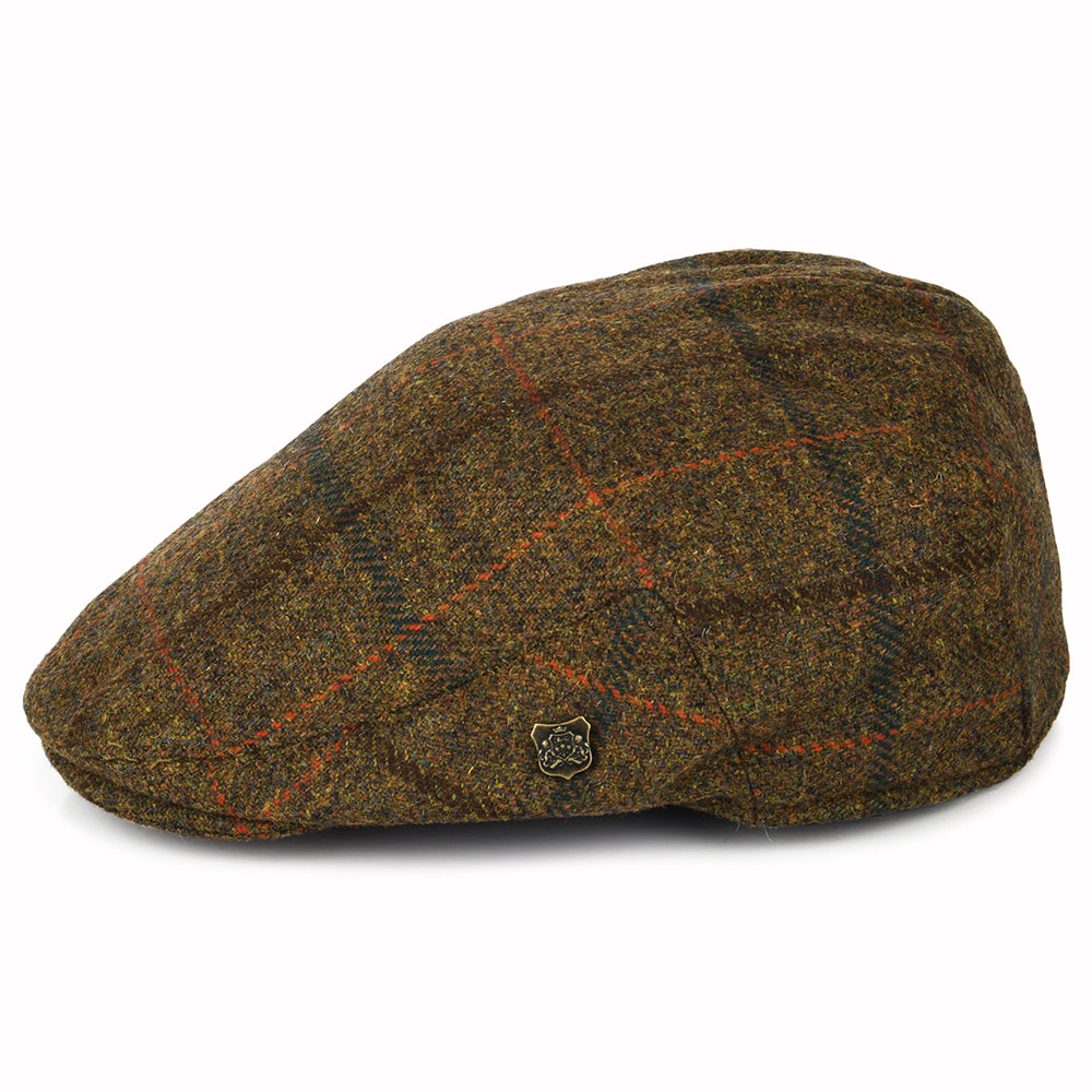 Casquette Plate Hydrofuge à Carreaux Gamekeeper marron-rouille-bleu FAILSWORTH