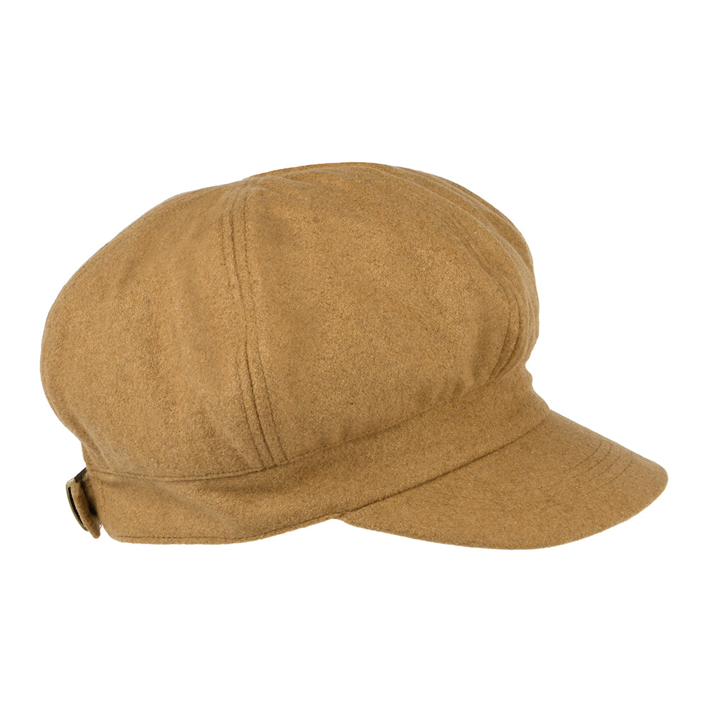 Casquette Gavroche en Laine Mélangée camel SUR LA TÊTE