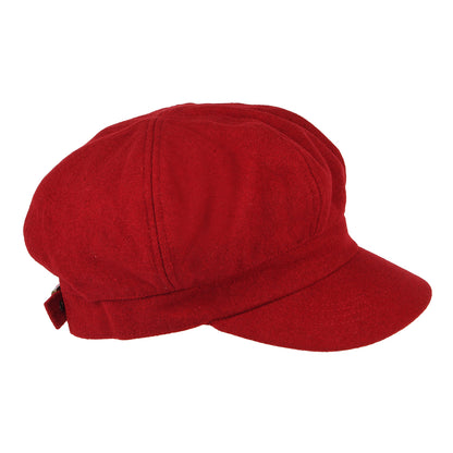 Casquette Gavroche en Laine Mélangée rouge SUR LA TÊTE