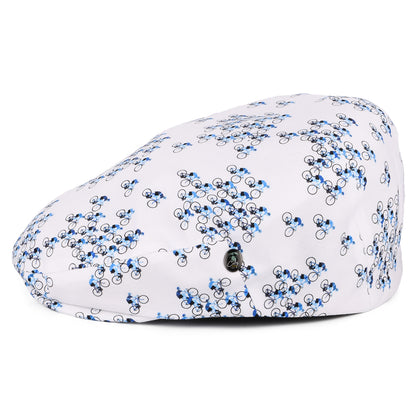 Casquette Plate en Coton Tour de Vélo blanc-bleu CITY SPORT