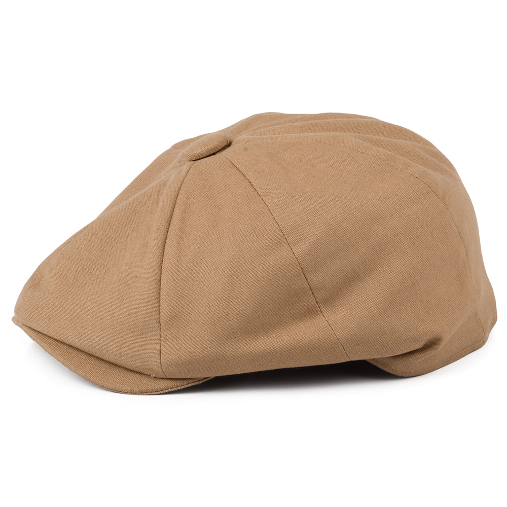 Casquette Gavroche à 8 Pans en Coton et Lin camel CHRISTYS