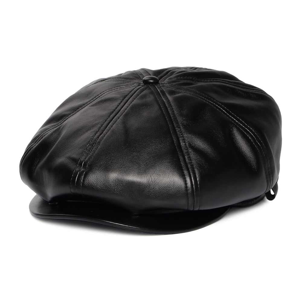 Casquette Gavroche en Simili-Cuir noir KANGOL