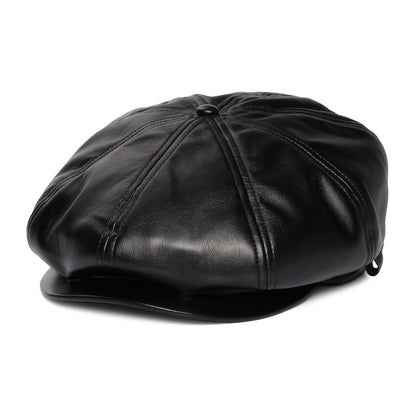 Casquette Gavroche en Simili-Cuir noir KANGOL