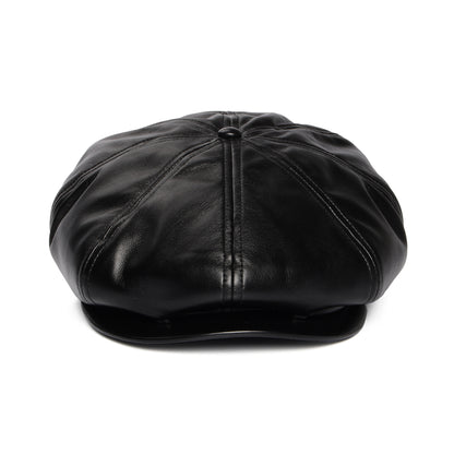 Casquette Gavroche en Simili-Cuir noir KANGOL