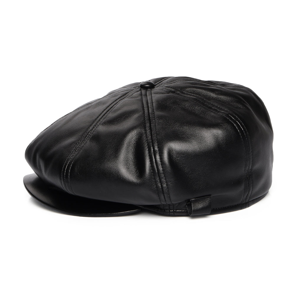 Casquette Gavroche en Simili-Cuir noir KANGOL