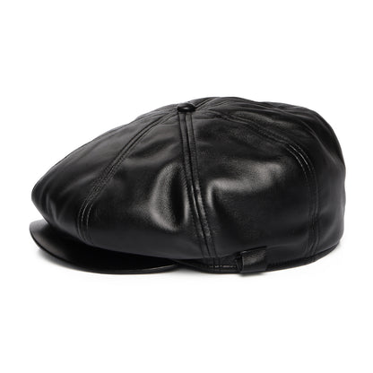 Casquette Gavroche en Simili-Cuir noir KANGOL