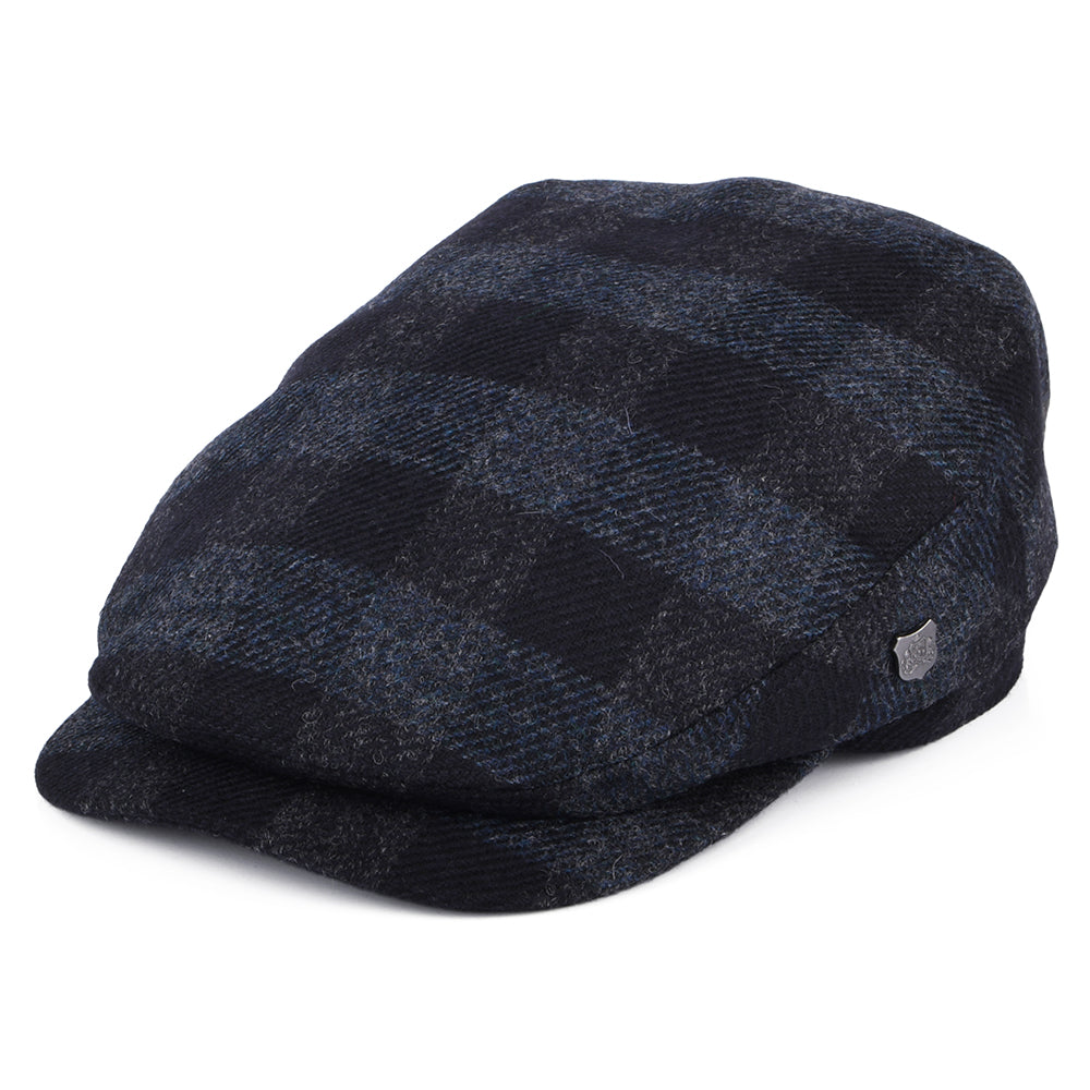 Casquette Plate The London Cap - Tissu Plaid Cachemire/laine Marine - Taille 58cm (L) - Neuf Avec étiquettes