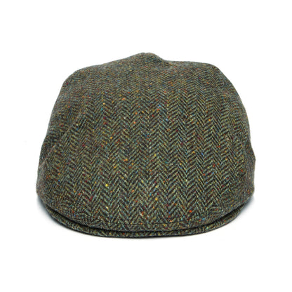 Casquette Plate en Tweed du Donegal à Chevrons forêt CITY SPORT