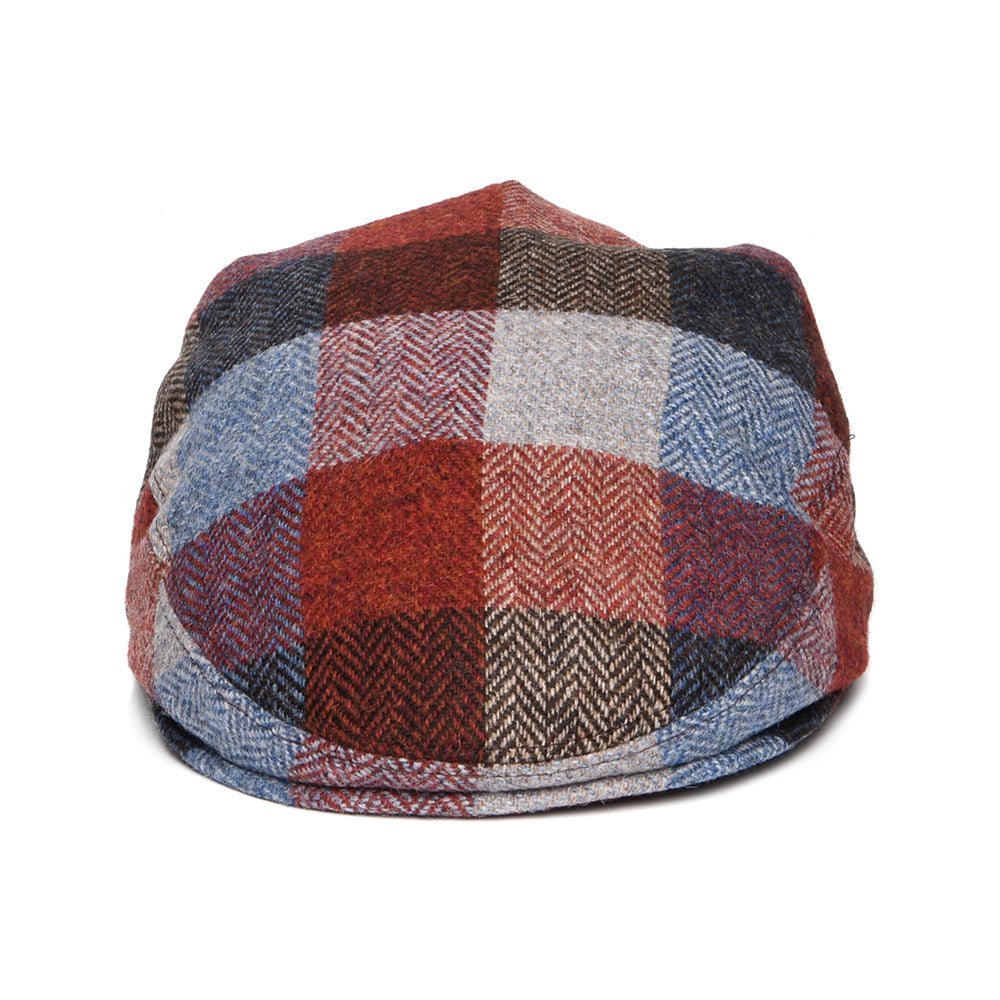 Casquette Plate en Tweed du Donegal Patch à Chevrons bleu-vin CITY SPORT