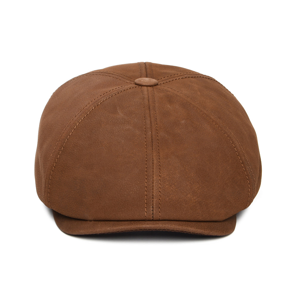 Casquette Gavroche en Cuir Nubuck cognac STETSON