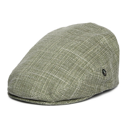 Casquette Plate en Lin et Coton Texturé olive-naturel CITY SPORT