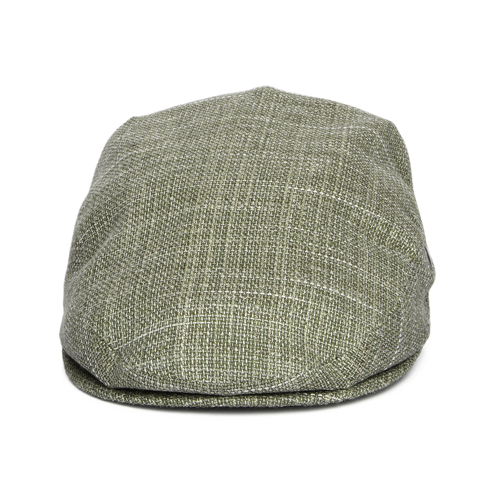 Casquette Plate en Lin et Coton Texturé olive-naturel CITY SPORT