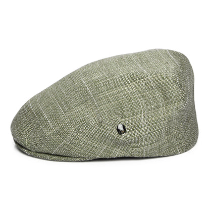 Casquette Plate en Lin et Coton Texturé olive-naturel CITY SPORT