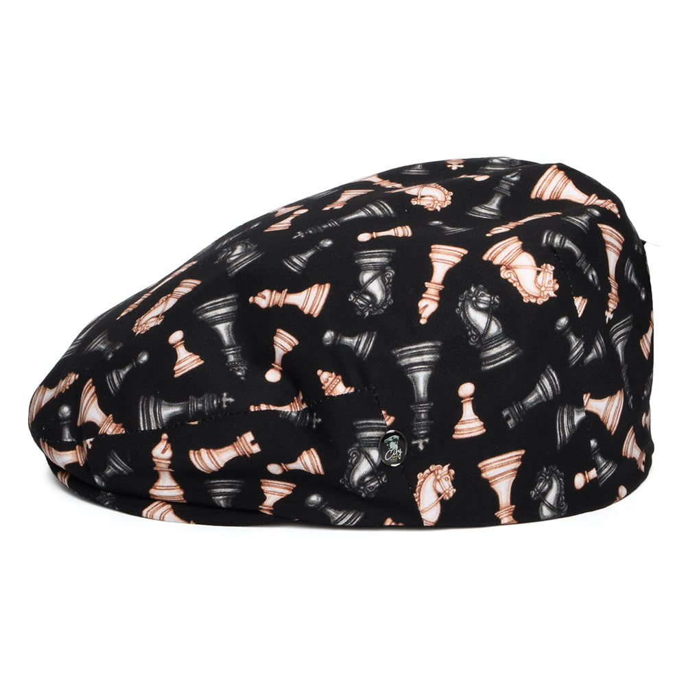 Casquette Plate en Coton Maîtres d'Échecs noir CITY SPORT