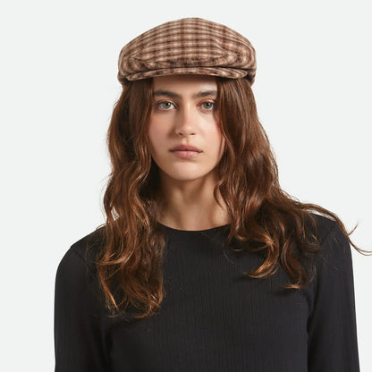 Casquette Plate à Carreaux Hooligan sable-marron BRIXTON