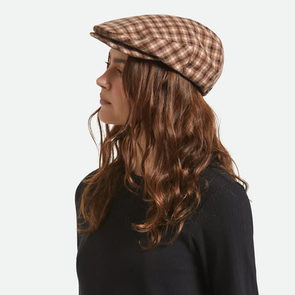 Casquette Plate à Carreaux Hooligan sable-marron BRIXTON