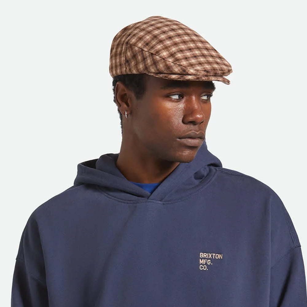 Casquette Plate à Carreaux Hooligan sable-marron BRIXTON
