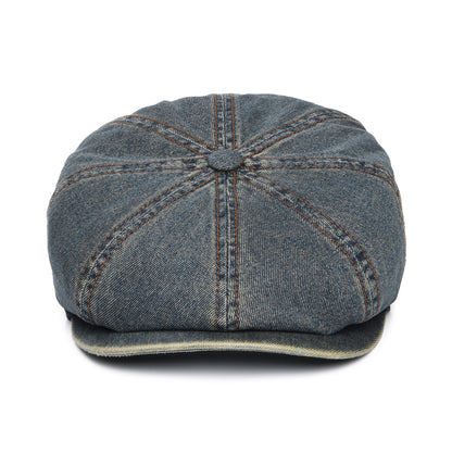 Casquette Gavroche en Denim Hatteras bleu délavé STETSON