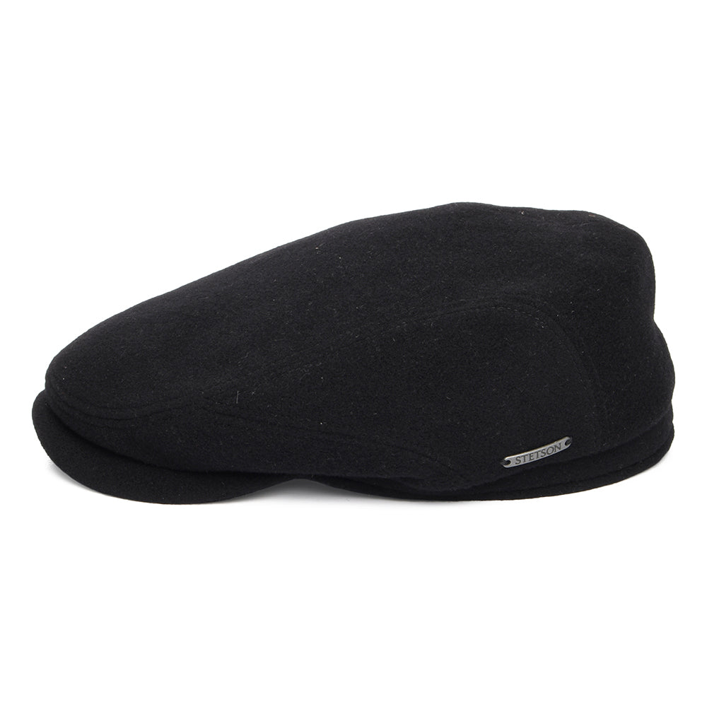 Casquette Plate en Laine et Cachemire Driver noir STETSON