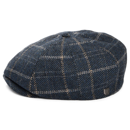 Casquette Gavroche à Carreaux Brood indigo-beige sable BRIXTON
