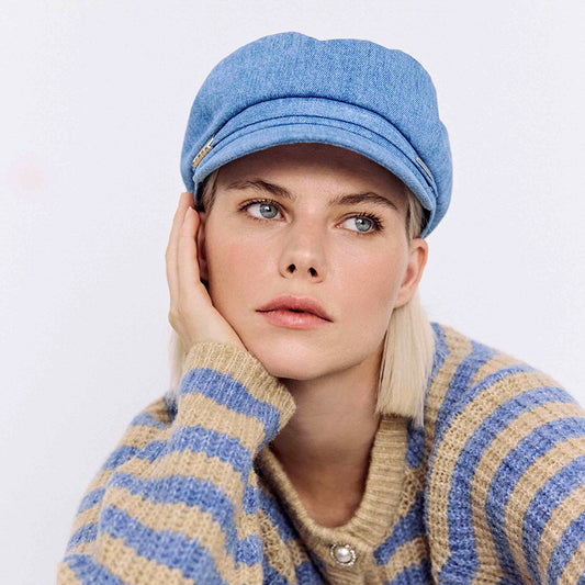 Casquette Gavroche en Denim bleu SEEBERGER