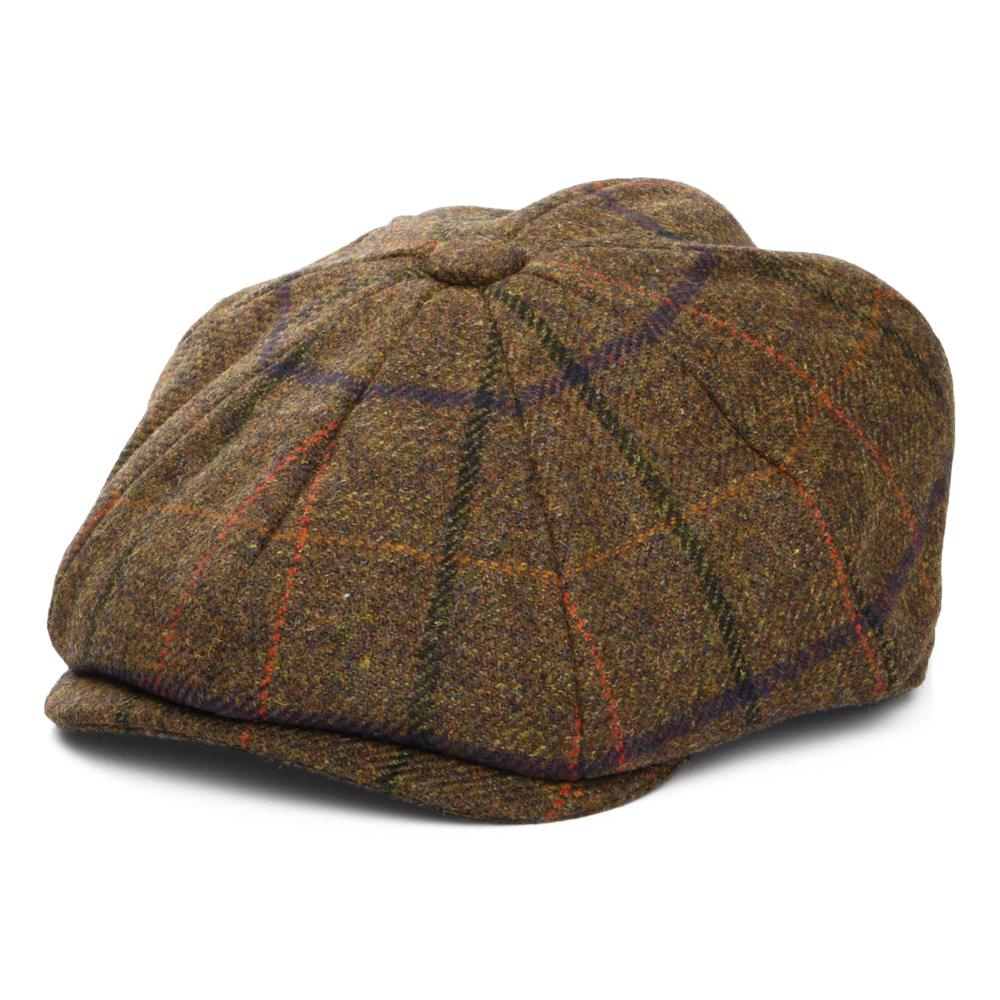 Casquette Gavroche en Tweed à Carreaux Country marron CHRISTYS