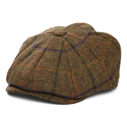 Casquette Gavroche en Tweed à Carreaux Country marron CHRISTYS