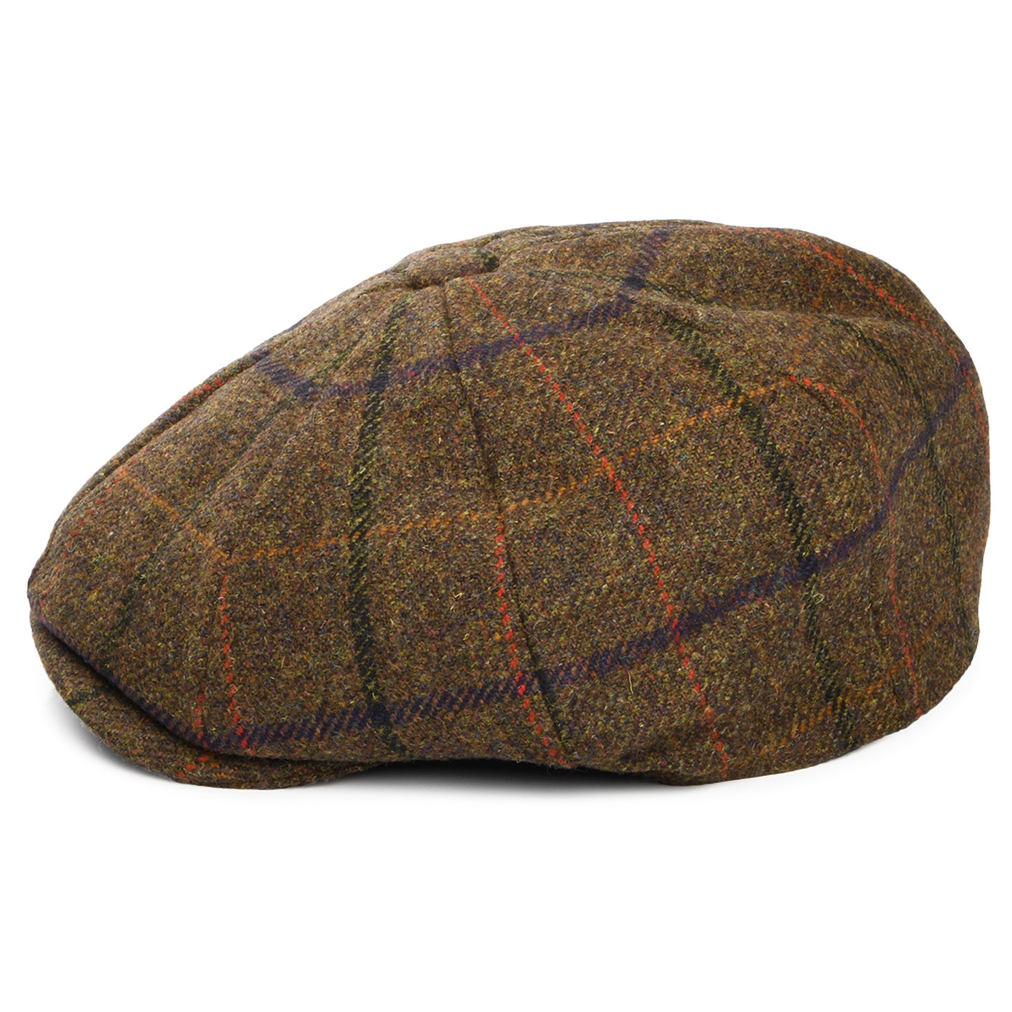 Casquette Gavroche en Tweed à Carreaux Country marron CHRISTYS
