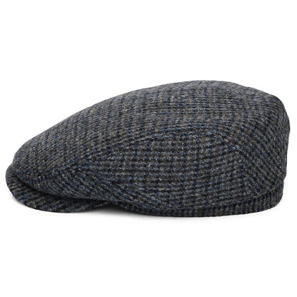 Casquette Plate en HARRIS TWEED Brayton Driver gris-bleu STETSON