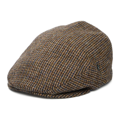 Casquette Plate en HARRIS TWEED Royal marron-bleu CITY SPORT