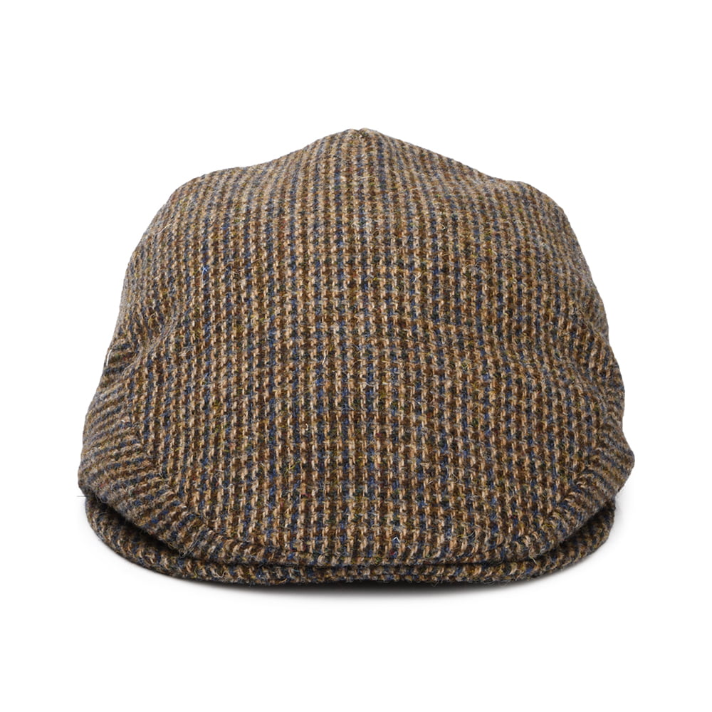 Casquette Plate en HARRIS TWEED Royal marron-bleu CITY SPORT