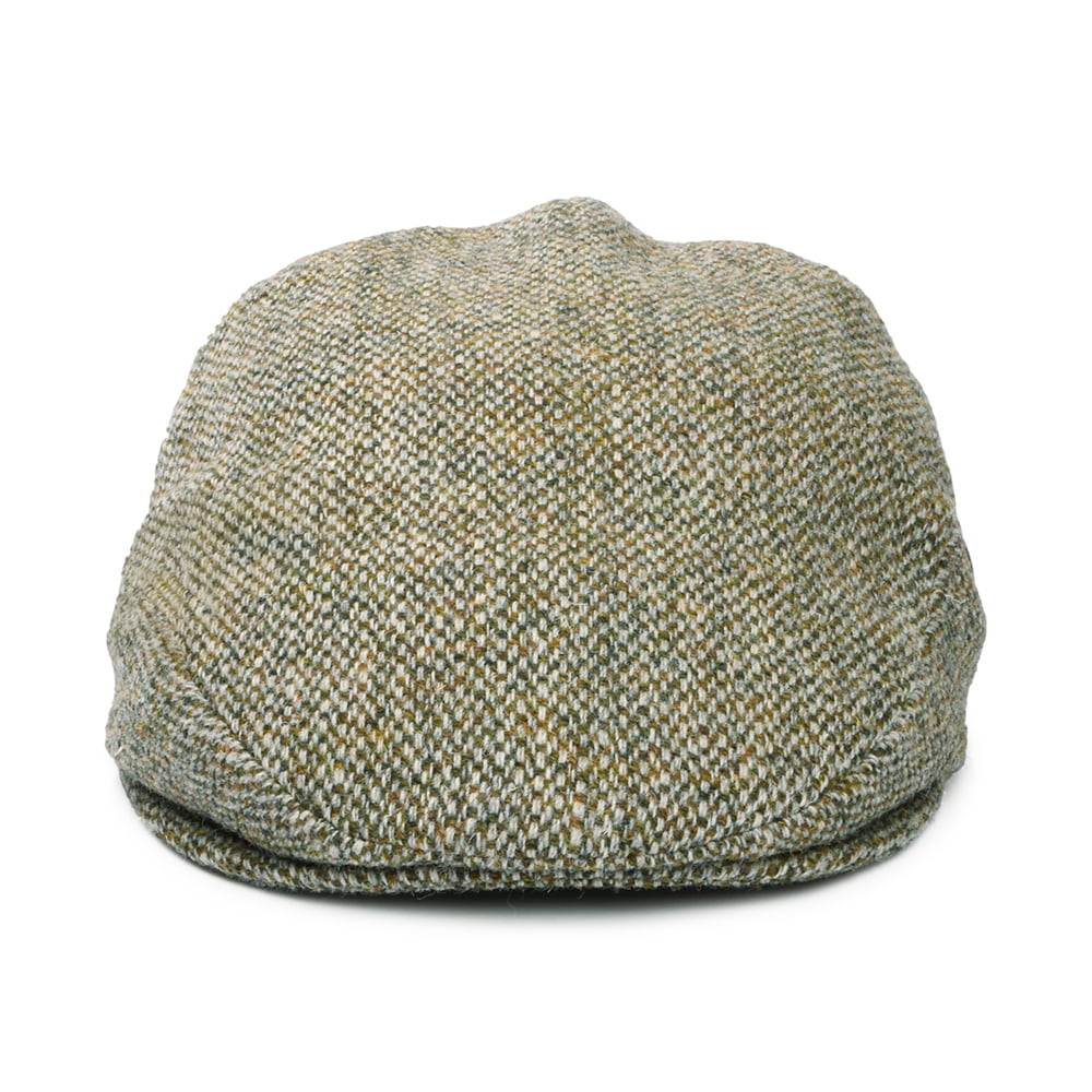 Casquette Plate en HARRIS TWEED Piqué Œil de Perdrix sauge CITY SPORT