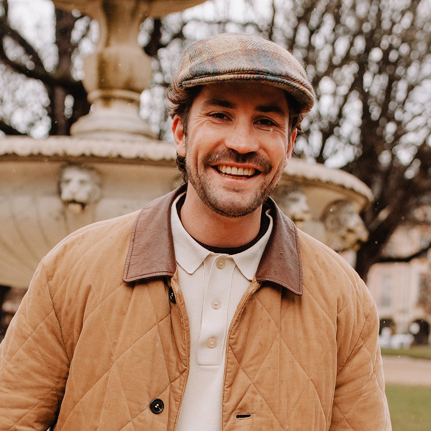 Casquette Plate en Laine Vierge Britannique Le Charmeur olive clair-multi CITY SPORT