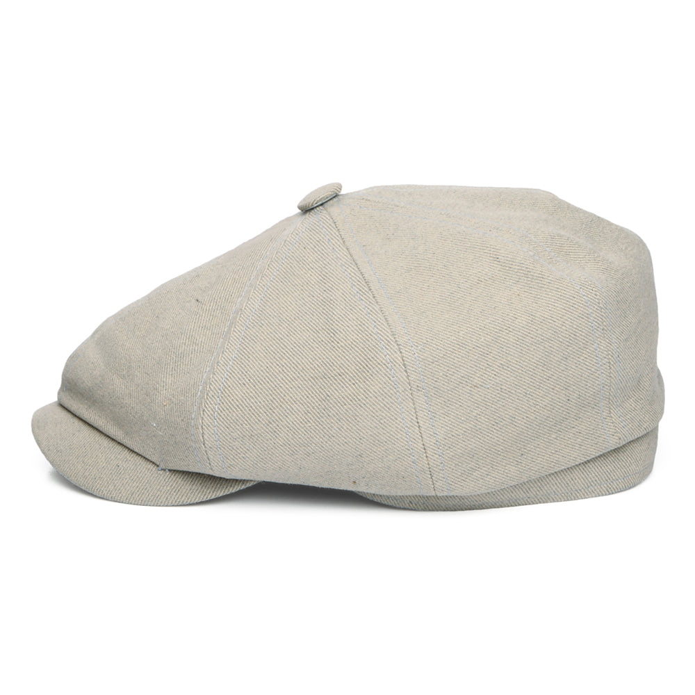 Casquette Gavroche en Coton Sergé Éco-Responsable Hatteras beige-bleu clair STETSON