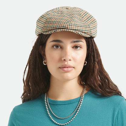 Casquette Gavroche Pied-de-Poule Brood khaki-ochre-vert BRIXTON