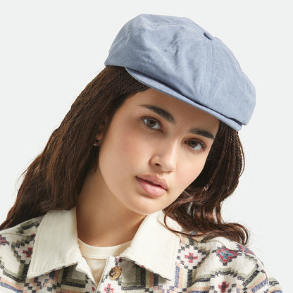 Casquette Gavroche en Satin Brossé Brood bleu ardoise BRIXTON
