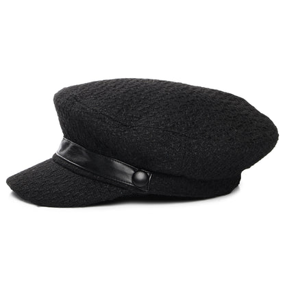 Casquette Gavroche en Bouclette Donna noir SCALA